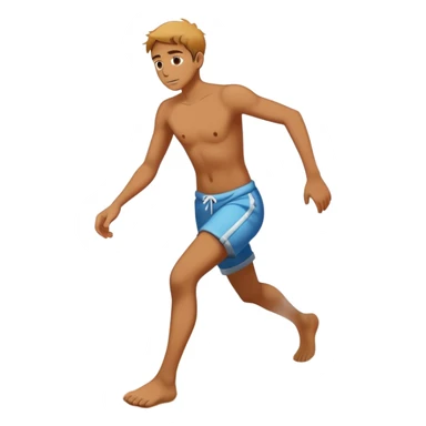 person tiptoeing quickly across extremely hot beach sand with steam rising from their footprints sticker