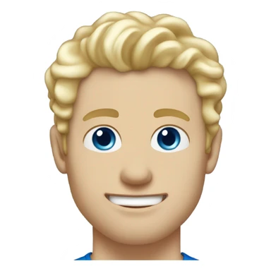 full body light curl blonde 30yo man blue eyed pale skin sticker