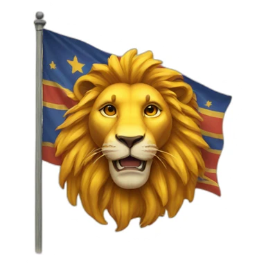 Lion and sun flag sticker