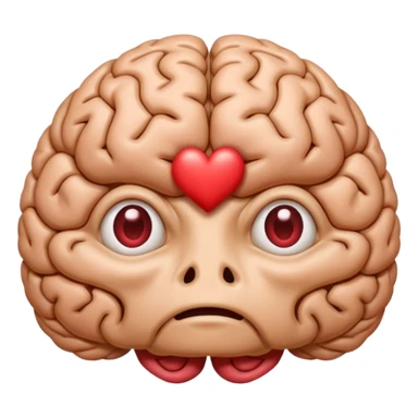 image of the brain with heart eyes  sticker