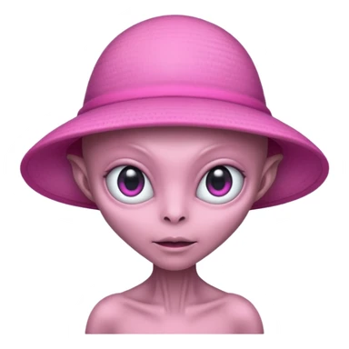 allien with pink hat sticker
