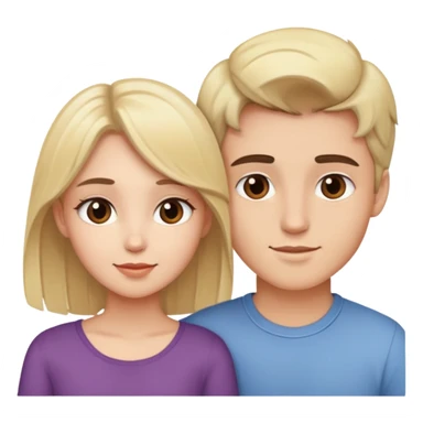 Brunette boy and blonde girl couple in love sticker