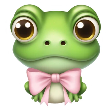 A cute frog with a light pink bow sticker