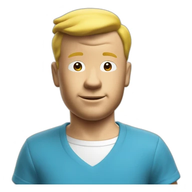 tintin with blue tee shirt sticker