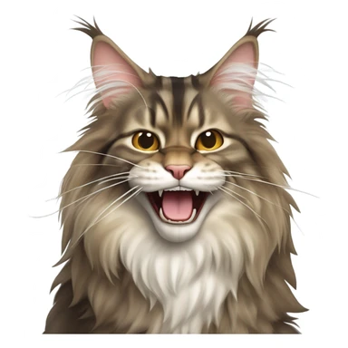yawning maine coon cat sticker