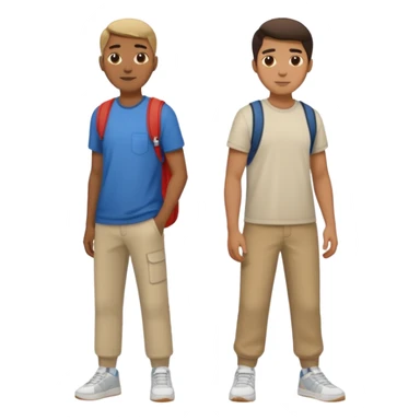 two people walking side by side, casual clothes, trainers sticker