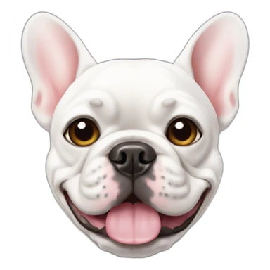 White FRENCH BULLDOg with manicure sticker