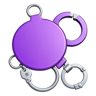 Generate an emoji for a purple-ish Google-Maps style map marker to be used in a safe-route mapping app. Inside the inner circle, add handcuffs sticker