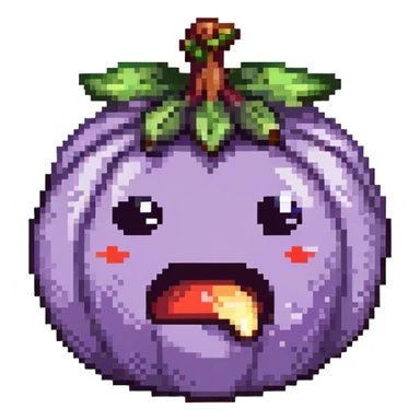 tired face emoji holding eggplant to mouth sticker