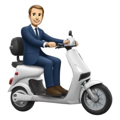 macron sur une trottinette sans siège  sticker