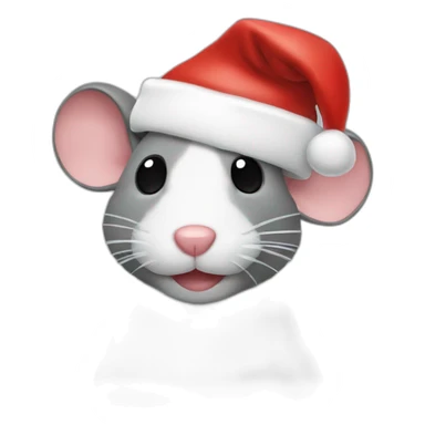 christmas rat with a santa hat sticker