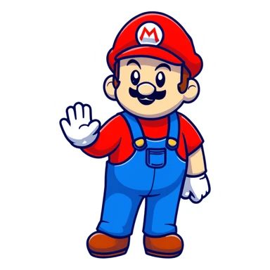 Mario with red shirt and blue overalls sticker