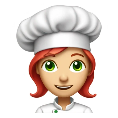 chef hate wearing thumbs up green eyes red haired female chef sticker