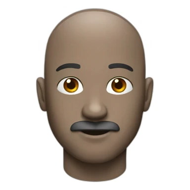 men caught with a beard and bald head sticker