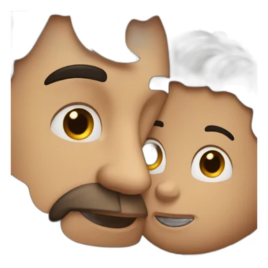 40 years old Dark hair man kissing a 30 years old brown hair man sticker