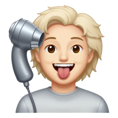 Dryer lint on tongue laughing  sticker