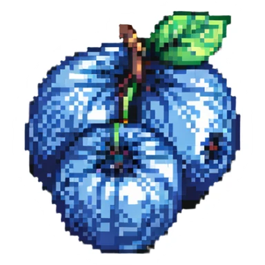 pixelated blueberry fruit sticker