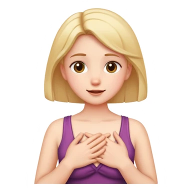 girl with hands on her chest feeling reliefed sticker