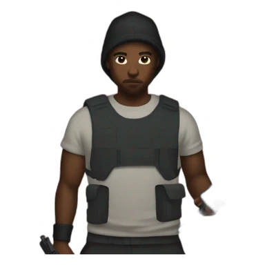 Los Angeles bloods gang member holding a weapon sticker