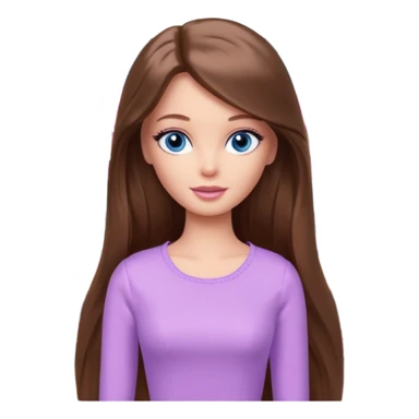 beautiful barbie girl with long brown hair, blue eyes and wearing light purple clothes watching netflix on tv sticker