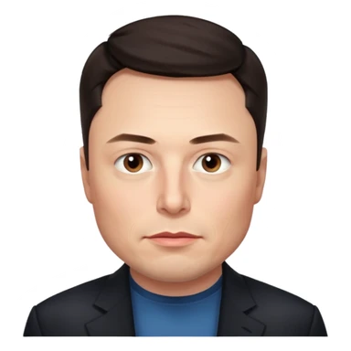 make me elon musk serious face dark hair  sticker