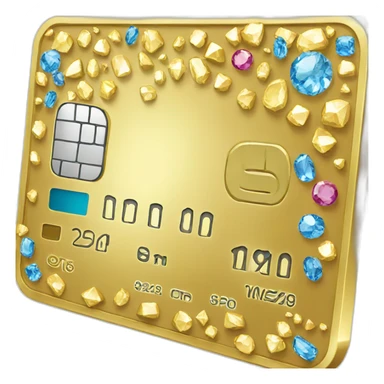 gold credit card with gems sticker