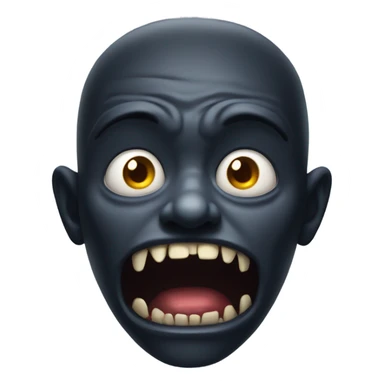 Horrified face dark gothic monster sticker