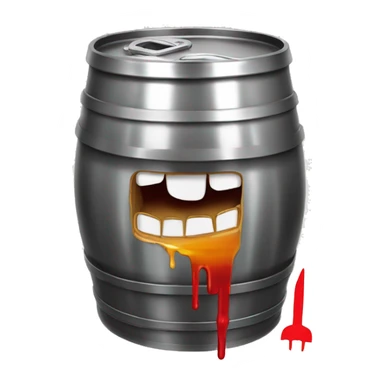 beer keg stabbed by knife beer leaking out sticker