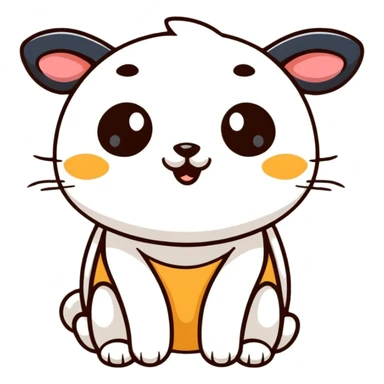 cute animal whispering, cartoonish sticker