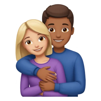 Girl hug a boy friend european bold sticker