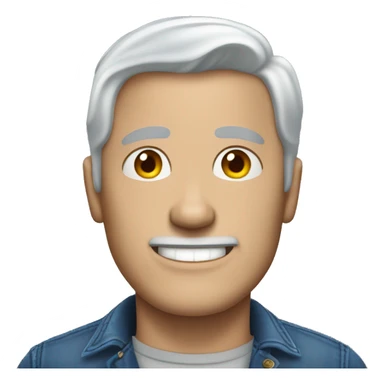 Gray haired white man with very tight blue jeans sticker