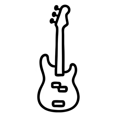 outlined electric bass guitar icon sticker