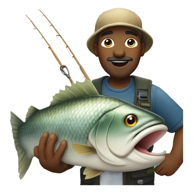 Fisherman holding big fish saying awesome sticker