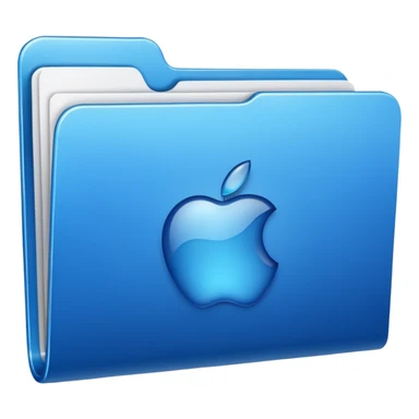 Make a blue viral apple folder sticker