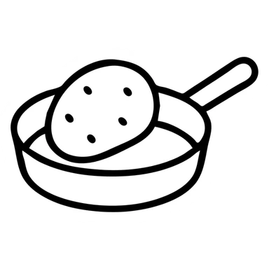 minimal style whole potato cooking in a pan sticker