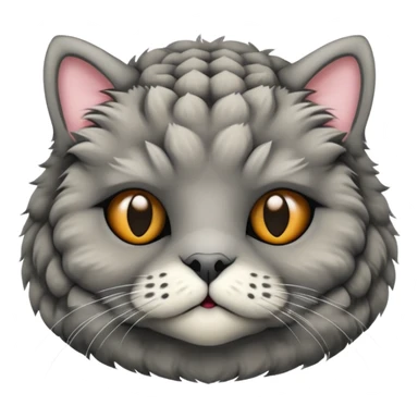 Fluffy grey tortoise cat head and neck sticker