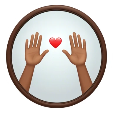 a person through a mirror. self-love high fiving sticker