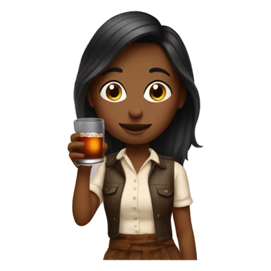 Girl drinking bourbon  sticker