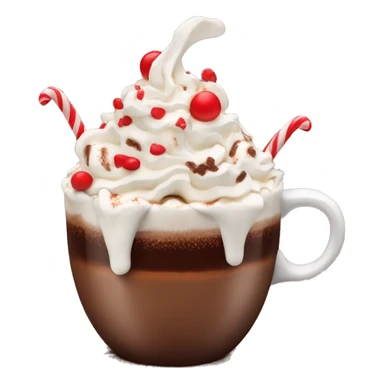 hot chocolate with whipped cream and red sprinkles on top sticker