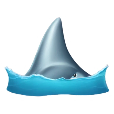 Shark fin sticking out of ocean sticker