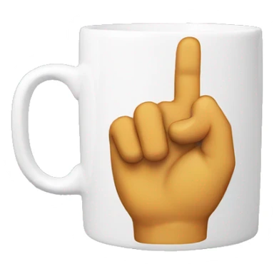 a mug with a hand inside of it sticker