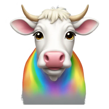 rainbow cow sticker