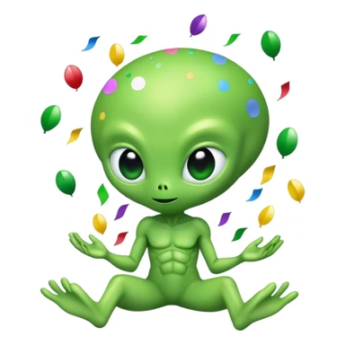 Alienígena con confeti sticker
