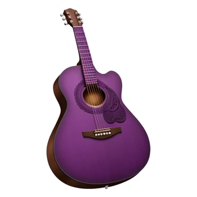 dark reddish-purple acoustic guitar with lace black details sticker