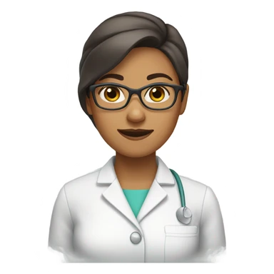Brow hair, olive skin, glasses female dentist  sticker