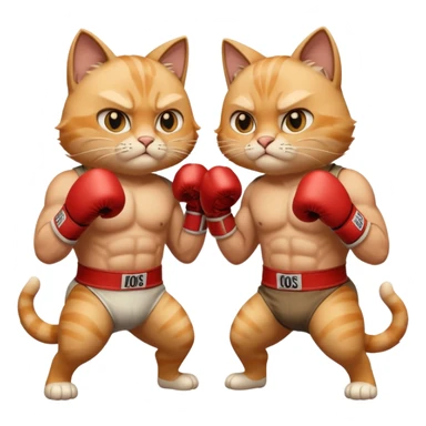 Two buff cats boxing sticker