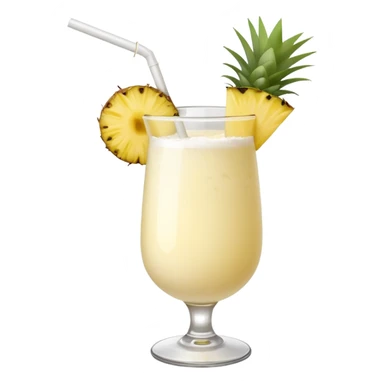 Pina Colada – coconut or glass with pineapple slice and straw sticker