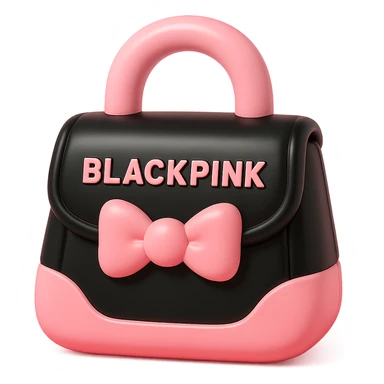 BLACKPINK-inspired gothic clutch bag, no hearts, glossy and stylish, black and pink sticker