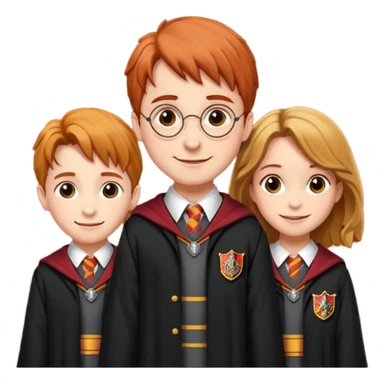 harry potter, ronald weasley and hermione granger in gryfinndor uniform sticker