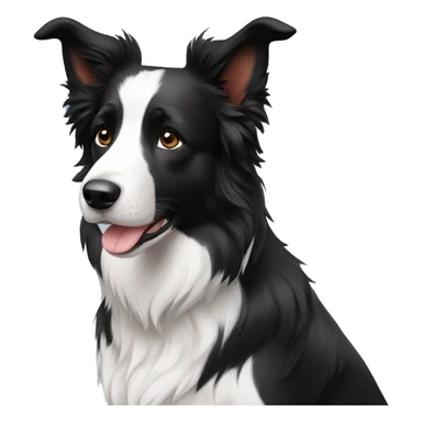 A cute Border Collie with black ears sticker